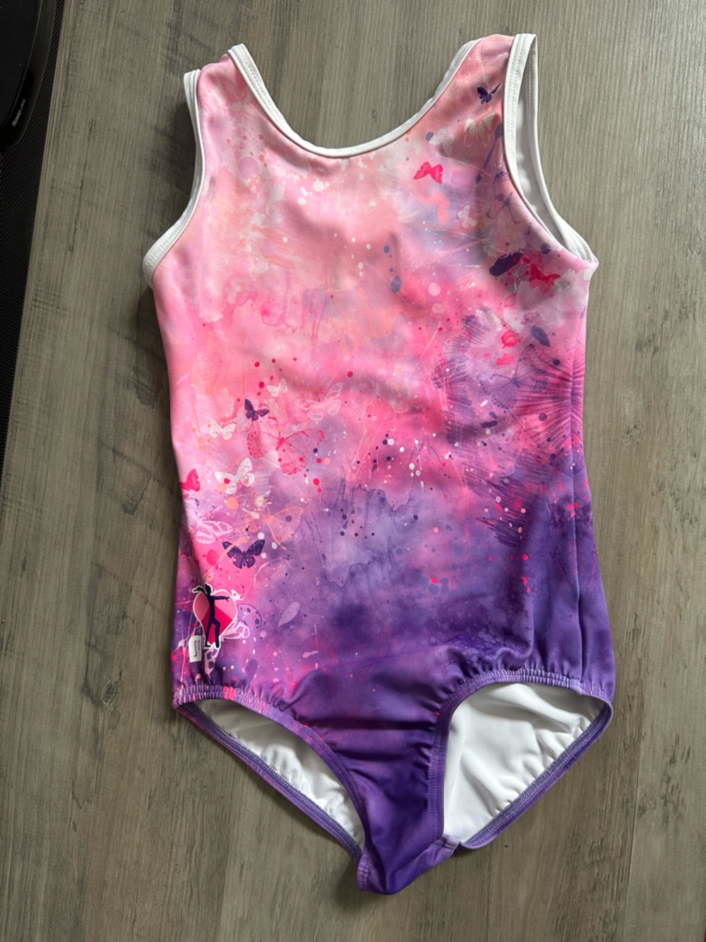 Girls Pink Purple Ombre Butterfly Gymnastics Leotard - LIMITED EDITION